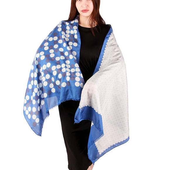 PENROSE BLUE LIGHT GRAY WHITE PALANKIN SCARFWOMENS SIZE 172X65
